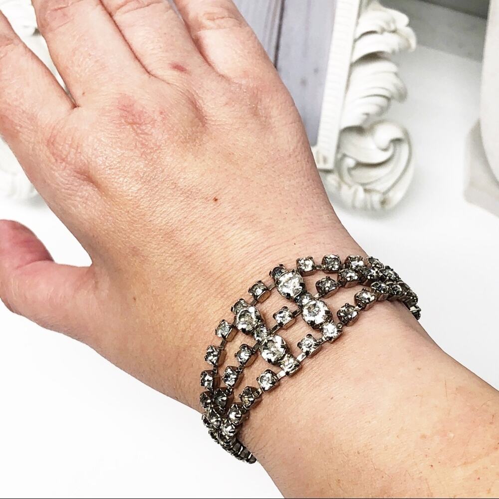 Vintage Art Deco Rhinestone Crystal Bracelet